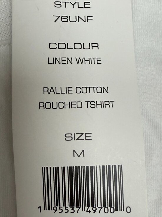 FRENCH CONNECTION Women's NWT Rallie Cotton Rouched T-Shirt White | Size M - Picture 6 of 7